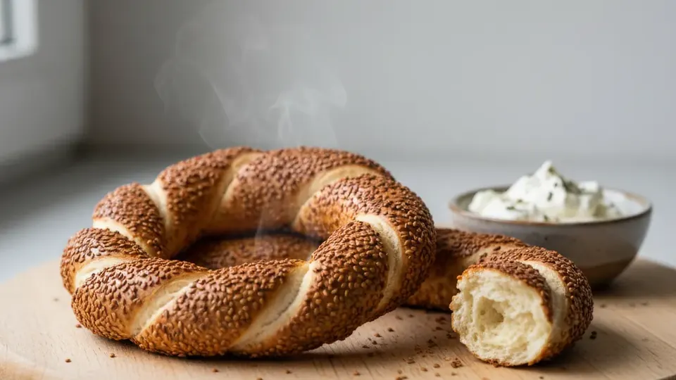 Tabakta susamlı simit