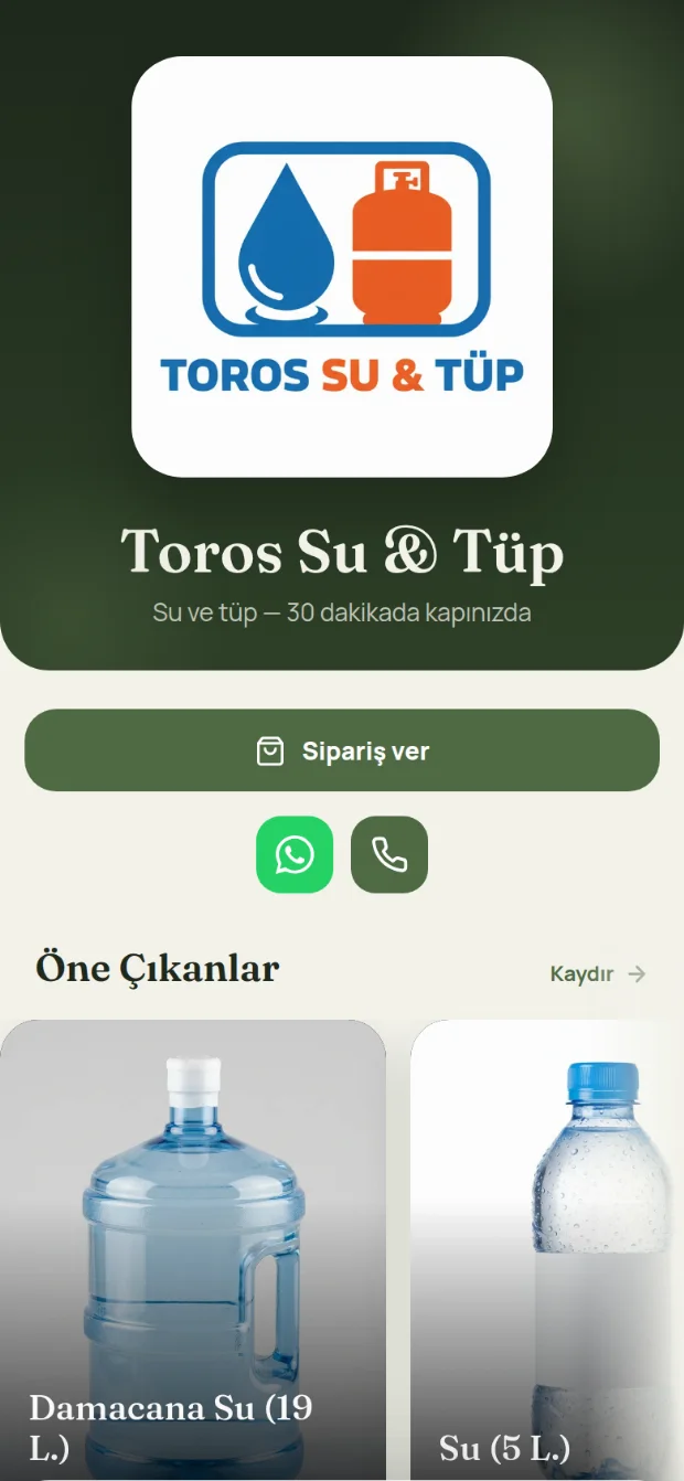 Toros Su & Tüp menüsü, Editör teması