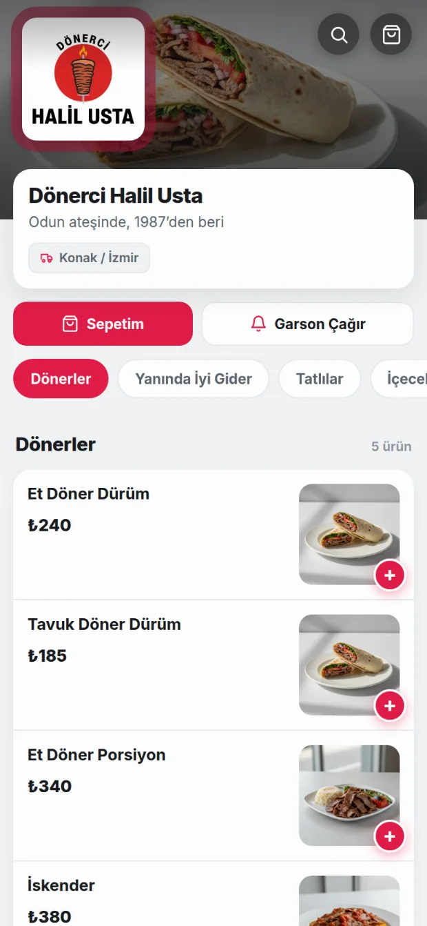 Dönerci Halil Usta menüsü, Lezzet teması
